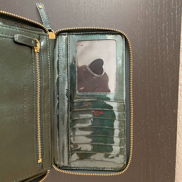 Vintage Juicy Couture Wallet Dark Green Leather & Gold Hardware Zip Wallet - Picture 8 of 10